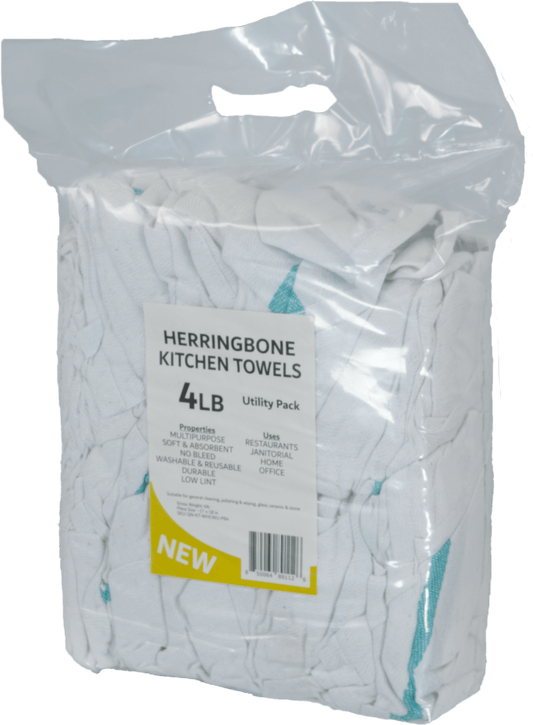 A bag of kitchen towels with a herringbone weave