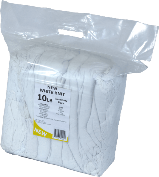 A bag of new white cotton wiping rags