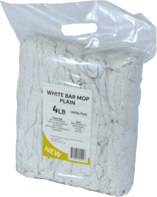 A bag of white bar mops