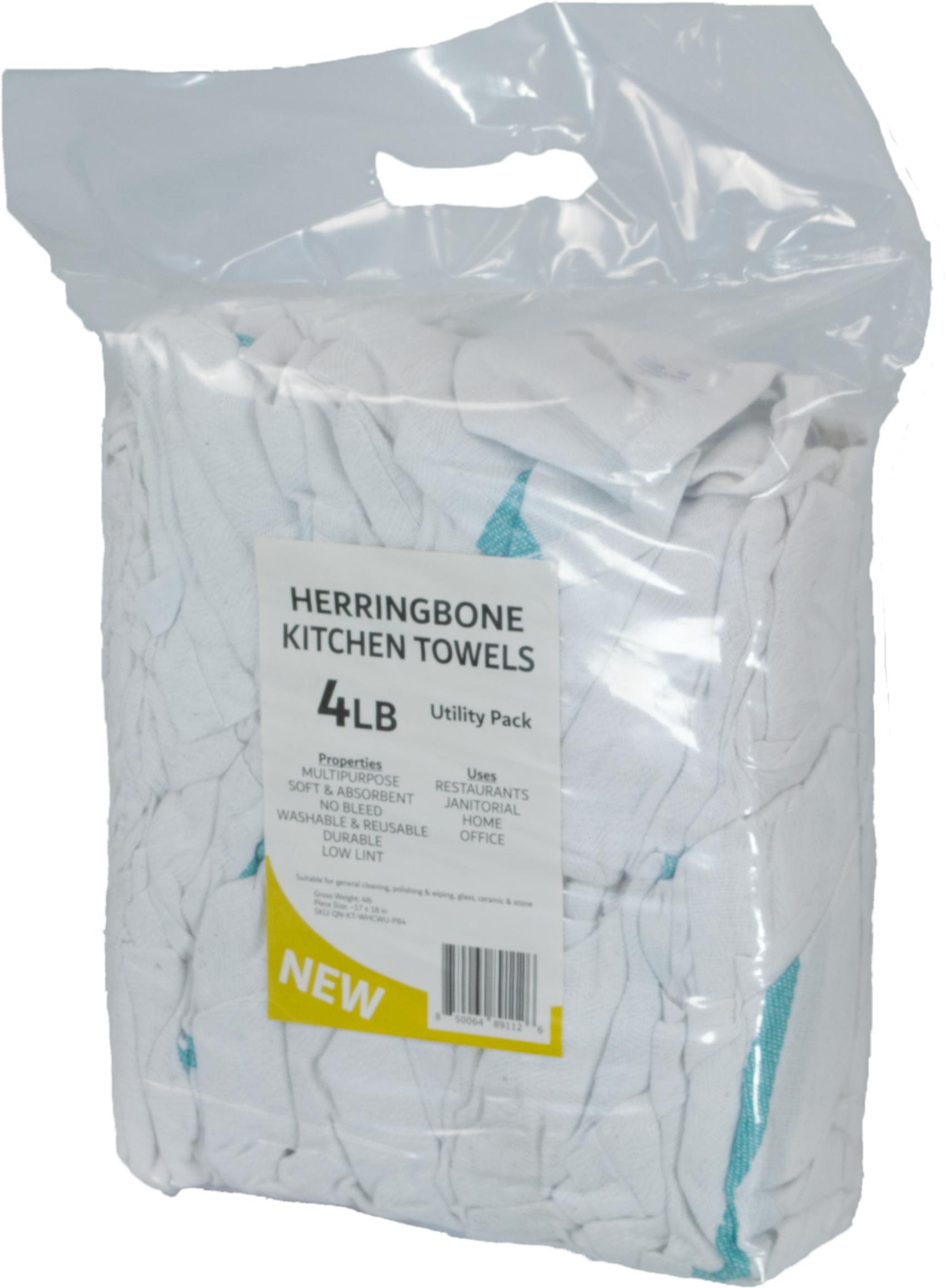 A bag of kitchen towels with a herringbone weave