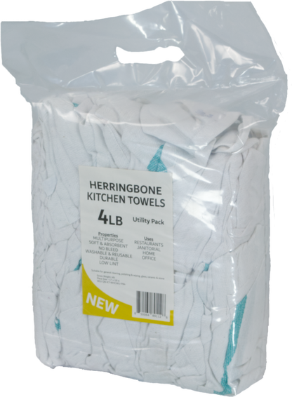 A bag of kitchen towels with a herringbone weave