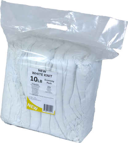 A bag of new white cotton wiping rags