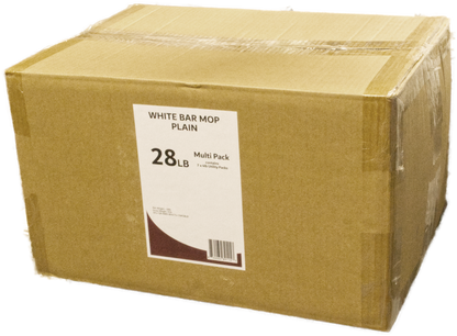 A multipack of 7x white bar mop 4lb polybags