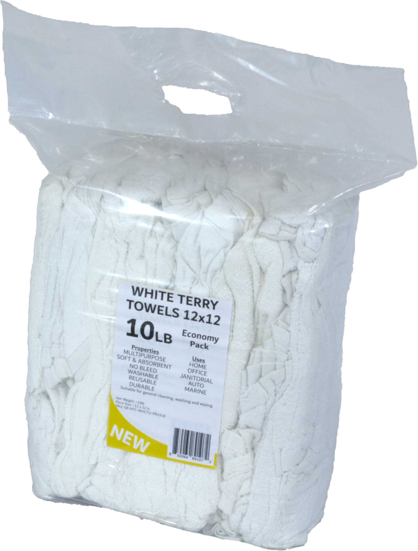 A Bag of white 12x12 terry towels
