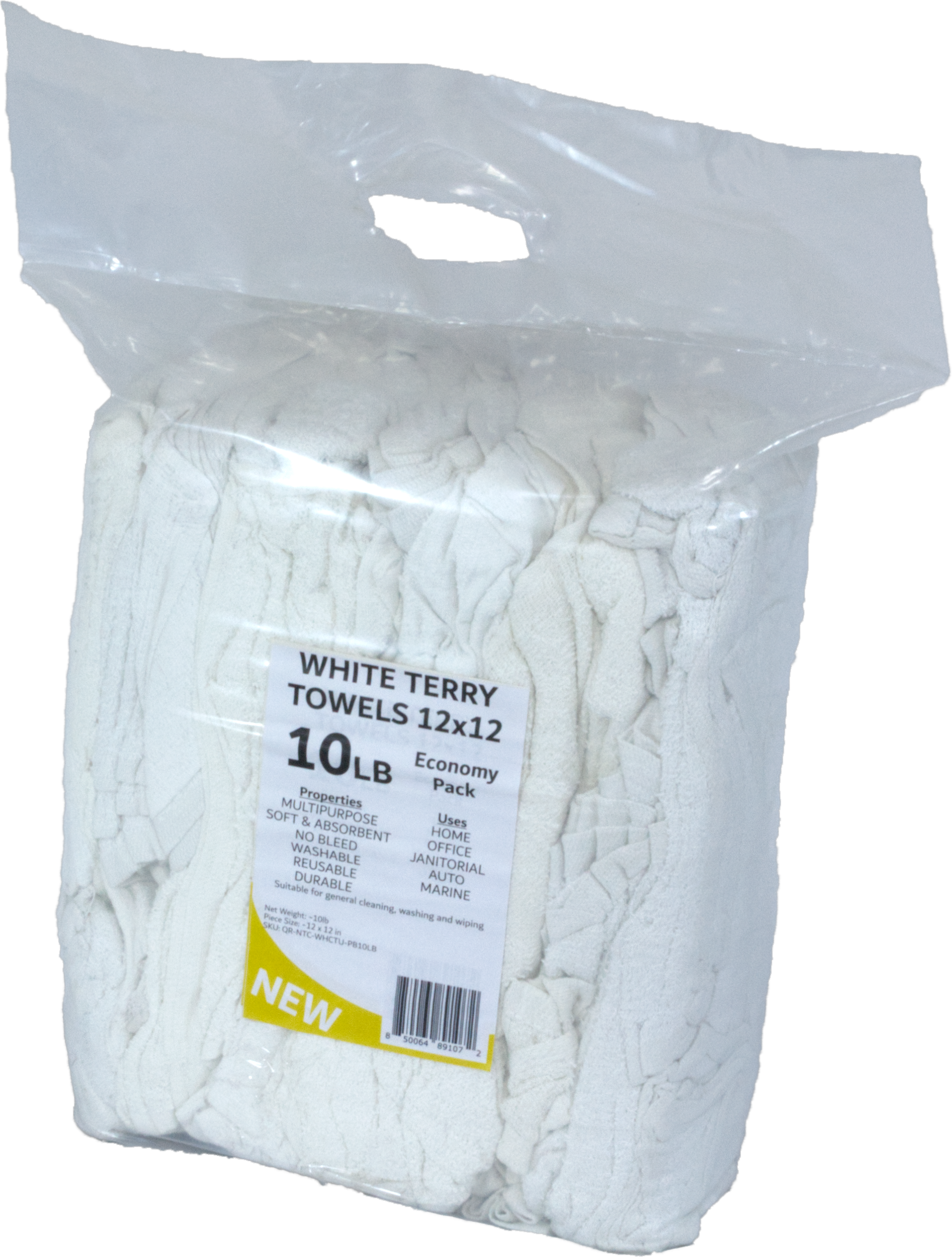 A Bag of white 12x12 terry towels